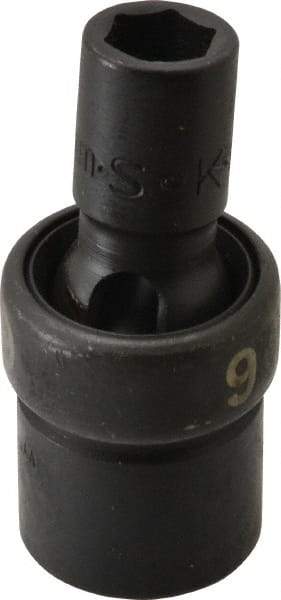 SK - 3/8" Drive 9mm Standard Universal Impact Socket - 6 Points, 2-1/8" OAL - Apex Tool & Supply