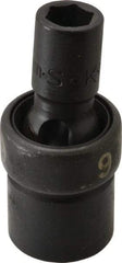 SK - 3/8" Drive 9mm Standard Universal Impact Socket - 6 Points, 2-1/8" OAL - Apex Tool & Supply