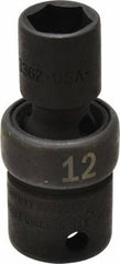 SK - 3/8" Drive 12mm Standard Universal Impact Socket - 6 Points, 2-1/8" OAL - Apex Tool & Supply