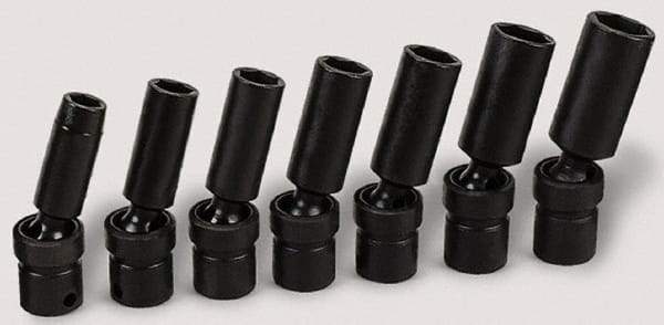 SK - 3/8" Drive 18mm Deep Universal Impact Socket - 6 Points, 3-23/64" OAL - Apex Tool & Supply