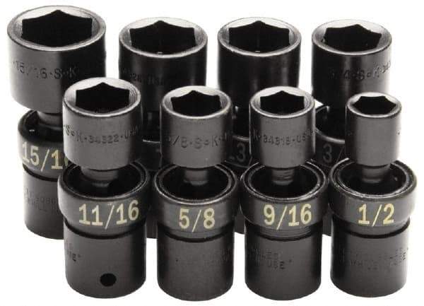 SK - 1/2" Drive 1-1/8" Standard Universal Impact Socket - 6 Points, 3-23/64" OAL - Apex Tool & Supply