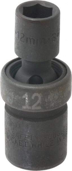 SK - 1/2" Drive 12mm Standard Universal Impact Socket - 6 Points, 2-3/4" OAL - Apex Tool & Supply