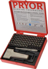 Pryor - 112 Piece, 1/16 Inch Character, Hardened Steel Type Set - 18 Character Capacity - Apex Tool & Supply