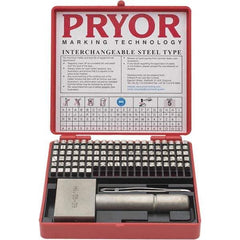 Pryor - 106 Piece, 3/16 Inch Character, Hardened Steel Type Set - 8 Character Capacity - Apex Tool & Supply