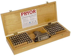 Pryor - 106 Piece, 3/8 Inch Character, Hardened Steel Type Set - 6 Character Capacity - Apex Tool & Supply