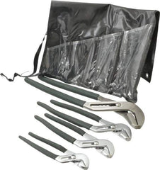 Value Collection - 4 Piece Tongue & Groove Plier Set - Comes in Plastic Pouch - Apex Tool & Supply