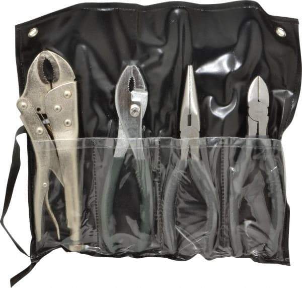 Value Collection - 4 Piece Plier Set - Comes in Plastic Pouch - Apex Tool & Supply