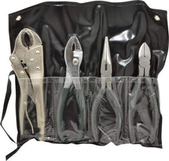 Value Collection - 4 Piece Plier Set - Comes in Plastic Pouch - Apex Tool & Supply