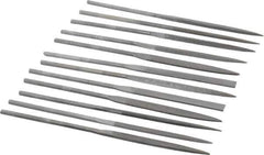 Value Collection - 12 Piece Swiss Pattern File Set - 6-1/4" Long, 0 Coarseness, Round Handle, Set Includes Barrette, Crossing, Equalling, Flat, Half Round, Knife, Round, Round Edge Joint, Slitting, Square, Three Square - Apex Tool & Supply