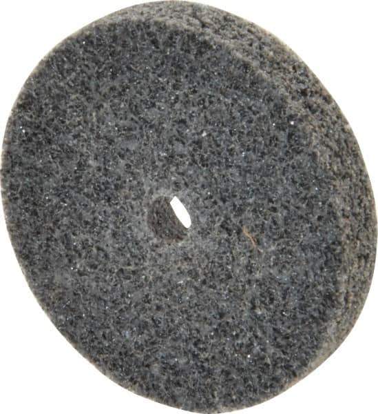 3M - 1-1/2" Diam, 1/4" Face Width, 3/16" Center Hole, Medium Grade, Silicon Carbide Deburring Wheel - Unitized, Hard Density 7 Grade, 30,100 RPM - Apex Tool & Supply