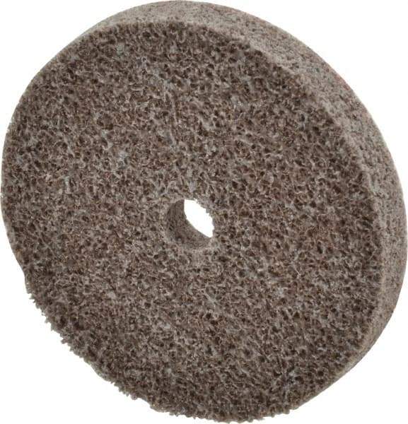 3M - 2" Diam, 1/4" Face Width, 1/4" Center Hole, Fine Grade, Aluminum Oxide Deburring Wheel - Unitized, Medium Density 5 Grade, 22,100 RPM - Apex Tool & Supply
