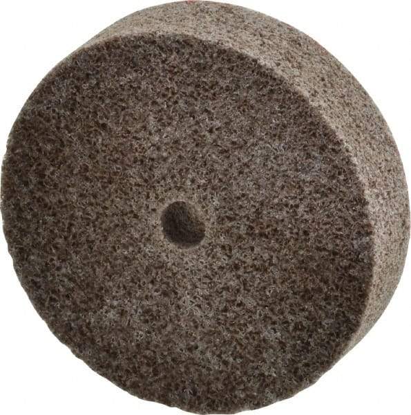 3M - 2" Diam, 1/2" Face Width, 1/4" Center Hole, Fine Grade, Aluminum Oxide Deburring Wheel - Unitized, Medium Density 5 Grade, 22,100 RPM - Apex Tool & Supply