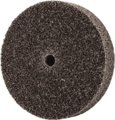 3M - 2-1/2" Diam, 1/2" Face Width, 1/4" Center Hole, Medium Grade, Aluminum Oxide Deburring Wheel - Unitized, Hard Density 7 Grade, 18,100 RPM - Apex Tool & Supply