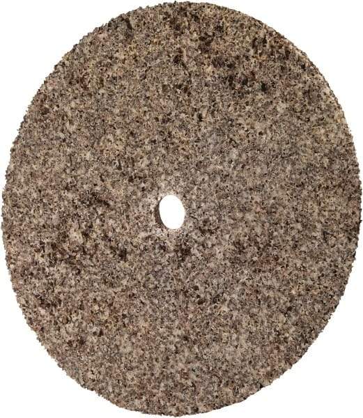 3M - 3" Diam, 1/8" Face Width, 1/4" Center Hole, Coarse Grade, Aluminum Oxide Deburring Wheel - Unitized, Hard Density 7 Grade, 18,100 RPM - Apex Tool & Supply
