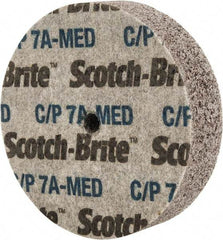 3M - 3" Diam, 3/4" Face Width, 1/4" Center Hole, Medium Grade, Aluminum Oxide Deburring Wheel - Unitized, Hard Density 7 Grade, 15,100 RPM - Apex Tool & Supply