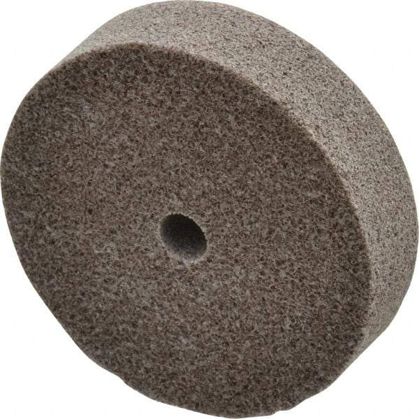 3M - 3" Diam, 3/4" Face Width, 3/8" Center Hole, Fine Grade, Aluminum Oxide Deburring Wheel - Unitized, Medium Density 5 Grade, 15,100 RPM - Apex Tool & Supply