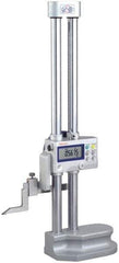 Mitutoyo - 18" Electronic Height Gage - 0.0005, 0.0002" (Switchable) Resolution, Accurate to 0.0015", LCD Display, SPC Data Output - Apex Tool & Supply