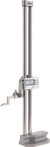 Mitutoyo - 24" Electronic Height Gage - 0.0005, 0.0002" (Switchable) Resolution, Accurate to 0.0015", LCD Display, SPC Data Output - Apex Tool & Supply