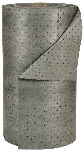 Brady SPC Sorbents - 50 Gal Capacity per Package, Universal Roll - 150' Long x 30" Wide, Gray, Polypropylene - Apex Tool & Supply