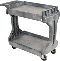 Akro-Mils - 400 Lb Capacity, 19" Wide x 41-1/2" Long x 34-3/4" High Standard Utility Cart - 2 Shelf, Plastic, 2 Rigid/2 Swivel Casters - Apex Tool & Supply