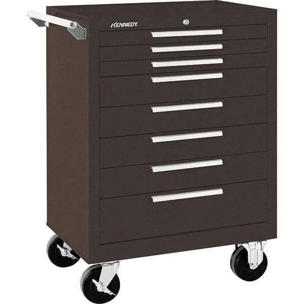 Kennedy - 8 Drawer 1,400 Lb Capacity Steel Tool Roller Cabinet - 27" Wide x 39" High x 18" Deep, Brown - Apex Tool & Supply