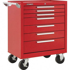 Kennedy - 7 Drawer 1,400 Lb Capacity Steel Tool Roller Cabinet - 29" Wide x 35" High x 20" Deep, Red - Apex Tool & Supply