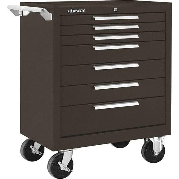 Kennedy - 7 Drawer 1,400 Lb Capacity Steel Tool Roller Cabinet - 29" Wide x 35" High x 20" Deep, Brown - Apex Tool & Supply