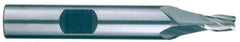 RobbJack - 15/64", 5/8" LOC, 3/8" Shank Diam, 2-1/2" OAL, 2 Flute, Solid Carbide Square End Mill - Single End, Uncoated, Spiral Flute, 30° Helix, Centercutting, Right Hand Cut, Right Hand Flute, Series T12-203 - Apex Tool & Supply