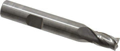 RobbJack - 9/32", 7/16" LOC, 3/8" Shank Diam, 2-1/2" OAL, 4 Flute, Solid Carbide Square End Mill - Single End, Uncoated, Spiral Flute, 30° Helix, Centercutting, Right Hand Cut, Right Hand Flute, Series T12-403 - Apex Tool & Supply