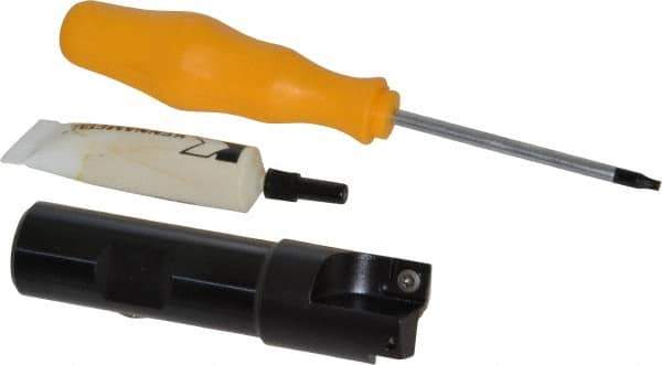 Kennametal - 7/8" Cut Diam, 7.11mm Max Depth of Cut, 3/4" Shank Diam, 3-1/4" OAL, Indexable Square Shoulder End Mill - SDEB 2615. Inserts, Cylindrical Shank, 0° Lead Angle - Apex Tool & Supply