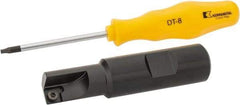 Kennametal - 5/8" Cut Diam, 7.11mm Max Depth of Cut, 3/4" Shank Diam, 3-1/4" OAL, Indexable Square Shoulder End Mill - SDEB 2615. Inserts, Cylindrical Shank, 0° Lead Angle - Apex Tool & Supply