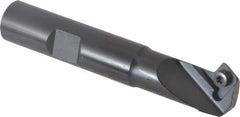 Kennametal - 30° Lead Angle, 0.787" Max Cut Diam, 0.46" Min Cut Diam, 6.6mm Max Depth of Cut, Indexable Chamfer and Angle End Mill - 1 Insert, SDEB 26152 Insert Style, 3" Overall Length, Straight Shank - Apex Tool & Supply