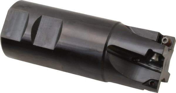 Kennametal - 1-1/2" Cut Diam, 6.57mm Max Depth of Cut, 1-1/2" Shank Diam, 102.36mm OAL, Indexable Square Shoulder End Mill - SPCT 3125.. Inserts, Weldon Shank, 0° Lead Angle - Apex Tool & Supply