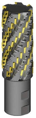 Kennametal - 2" Cut Diam, 6.12" Max Depth of Cut, 2" Shank Diam, 9.7" OAL, Indexable Square Shoulder Helical End Mill - ADKT 1545 Inserts, Weldon Shank - Apex Tool & Supply