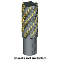 Kennametal - 1-1/2" Cut Diam, 3.37" Max Depth of Cut, 2" Shank Diam, 7-1/2" OAL, Indexable Square Shoulder Helical End Mill - ADCT 2328.., ADCT 1545.., ADKT 2328.., ADKT 1545.. Inserts, Weldon Shank - Apex Tool & Supply