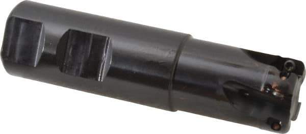 Kennametal - 1" Cut Diam, 0.357" Max Depth of Cut, 1" Shank Diam, 101.6mm OAL, Indexable Square Shoulder End Mill - AD.T 1035 Inserts, Weldon Shank, 0° Lead Angle, Through Coolant - Apex Tool & Supply