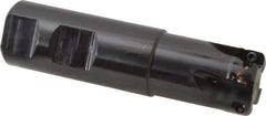 Kennametal - 1" Cut Diam, 0.357" Max Depth of Cut, 1" Shank Diam, 101.6mm OAL, Indexable Square Shoulder End Mill - AD.T 1035 Inserts, Weldon Shank, 0° Lead Angle, Through Coolant - Apex Tool & Supply