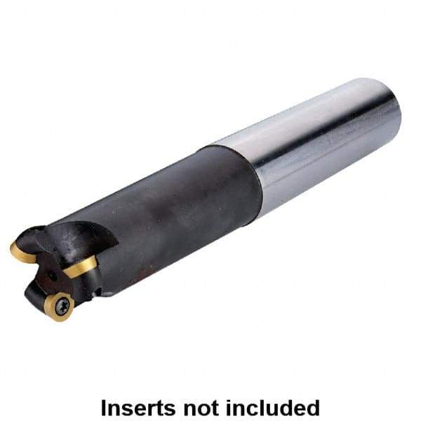Kennametal - 3/4" Cutting Diam, 3/4" Shank Diam, 3/4" Max Depth of Cut, Straight Shank Indexable Copy End Mill - 3 Inserts, RDHX 12T Insert, KDM Toolholder, Through Coolant - Apex Tool & Supply