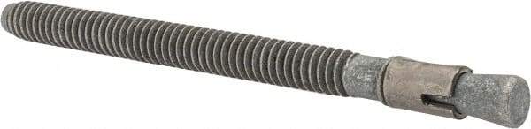 Made in USA - 1/4" Diam, 1/4" Drill, 3-1/4" OAL, 2-7/8" Min Embedment Wedge Expansion Concrete Anchor - Grade 5 Steel, Galvanized Finish, Hex Nut Head, Hex Drive, 2-1/4" Thread Length - Apex Tool & Supply