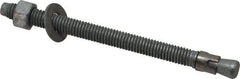 Made in USA - 3/8" Diam, 3/8" Drill, 5" OAL, 3-3/8" Min Embedment Wedge Expansion Concrete Anchor - Grade 5 Steel, Galvanized Finish, Hex Nut Head, Hex Drive, 4" Thread Length - Apex Tool & Supply