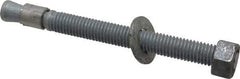 Made in USA - 1/2" Diam, 1/2" Drill, 5-1/2" OAL, Wedge Expansion Concrete Anchor - Grade 5 Steel, Galvanized Finish, Hex Nut Head, Hex Drive, 4" Thread Length - Apex Tool & Supply