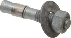 Made in USA - 5/8" Diam, 5/8" Drill, 3-1/2" OAL, Wedge Expansion Concrete Anchor - Grade 5 Steel, Galvanized Finish, Hex Nut Head, Hex Drive, 1-5/8" Thread Length - Apex Tool & Supply