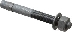 Made in USA - 7/8" Diam, 7/8" Drill, 8" OAL, 2-1/2" Min Embedment Wedge Expansion Concrete Anchor - Grade 5 Steel, Galvanized Finish, Hex Nut Head, Hex Drive, 4" Thread Length - Apex Tool & Supply