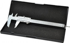 Value Collection - 0 to 6" Carbon Steel Vernier Caliper - 0.02mm Graduation, 1.5748" Jaw Depth, 0.0012" Accuracy, Includes Depth, Inside Diameter, Outside Diameter, Step - Apex Tool & Supply