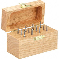 Made in USA - 12 Piece, 1/4" Shank Burr Set - Tungsten Carbide - Apex Tool & Supply