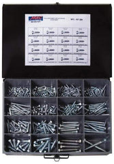 Value Collection - 375 Piece, 1/4x1 to 1/2 x 4-1/2, Steel Lag Screw Assortment - Hex Head, Hex Drive, 1 to 4-1/2" Long, Hot Dipped Galvanized Finish - Apex Tool & Supply