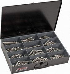 Value Collection - 290 Piece, 1/4 to 1/2" Screw, Stainless Steel Hex Drive Anchor Assortment - 1-3/4 to 5-1/2" Long - Apex Tool & Supply