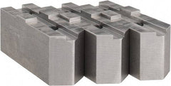 Abbott Workholding Products - 10" & Up Chuck Capacity, Tongue & Groove Attachment, Square Soft Lathe Chuck Jaw - 3 Jaws, Steel, 2-1/8" Btw Mount Hole Ctrs, 4-1/2" Long x 1-1/2" Wide x 2" High, 1/2" Groove, 1/2" Fastener - Apex Tool & Supply