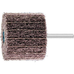 PFERD - 2-3/8" Diam x 2" Face Width, Aluminum Oxide Nonwoven Mounted Flap Wheel - 1/4" Shank Mount, 100 Grit, 10,000 Max RPM - Apex Tool & Supply