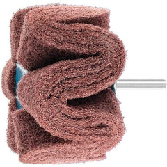 PFERD - 4" Diam x 2" Face Width, Aluminum Oxide Nonwoven Mounted Flap Wheel - 1/4" Shank Mount, 280 Grit, 6,000 Max RPM - Apex Tool & Supply